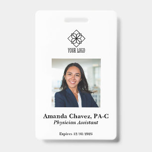 Basic Photo Logo Employee Name Badge