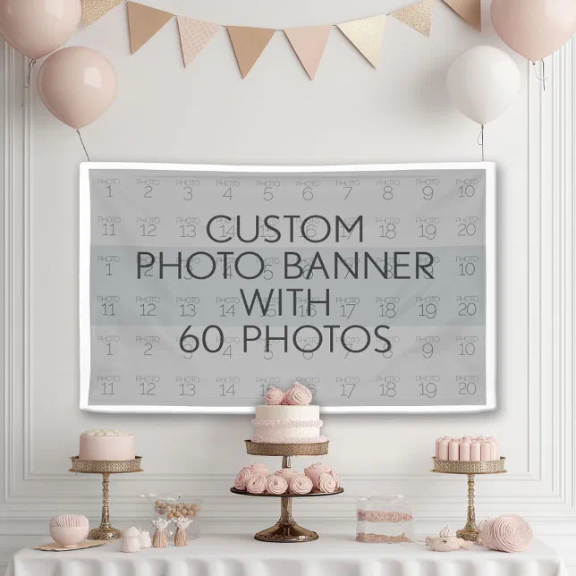 Basic Photo Template 60 Photos - Can Change Color Banner | Zazzle