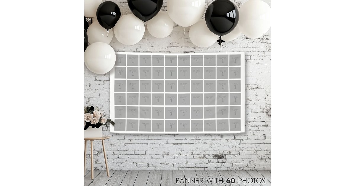 Basic Photo Template 60 Photos - Can Change Color Banner | Zazzle