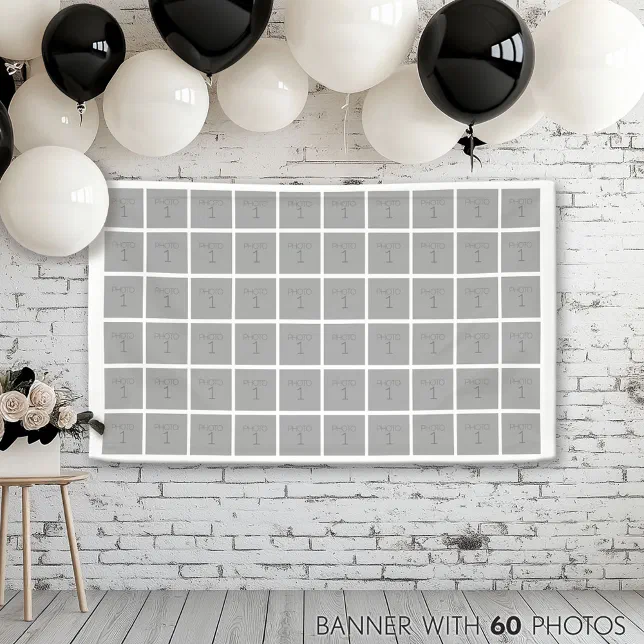 Basic Photo Template 60 Photos - Can Change Color Banner | Zazzle