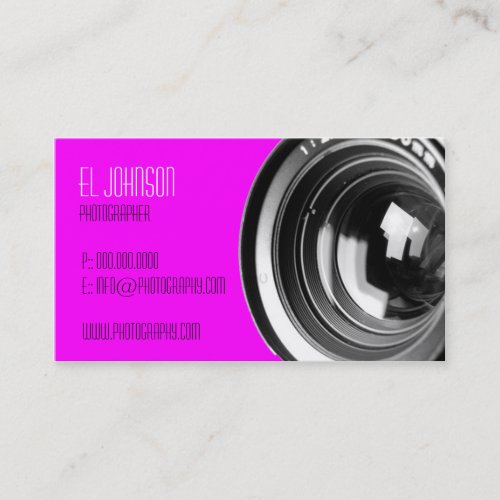 Basic Photography Business Card (Magenta)