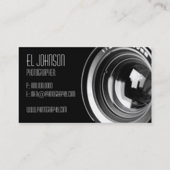 Basic Photography Business Card (noir) by geniusmomentbranding at Zazzle
