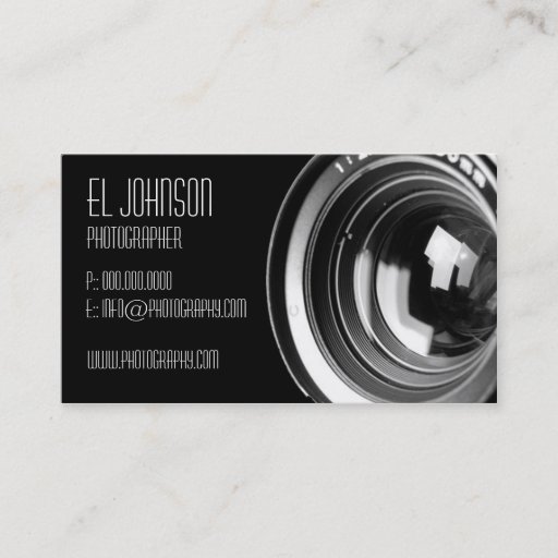 Customizable Basic Photography Business Card (Noir)
