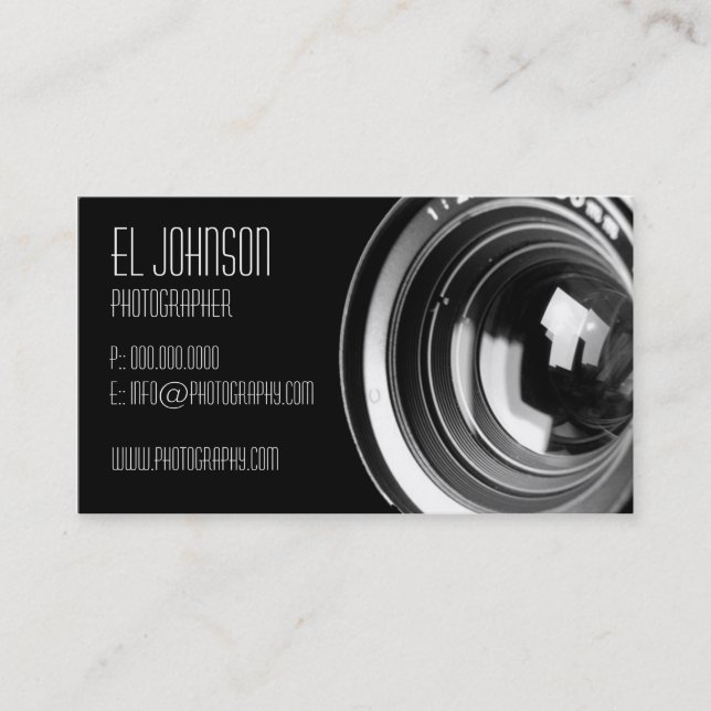 Basic Photography Business Card (Noir) (Front)