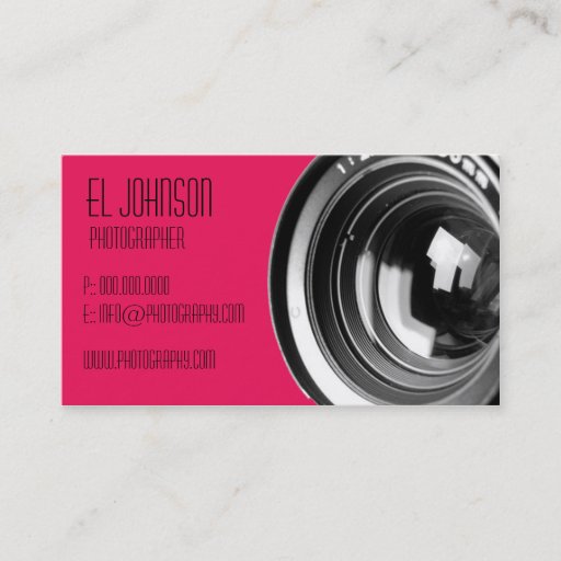Customizable Basic Photography Business Card (Rose Petal)