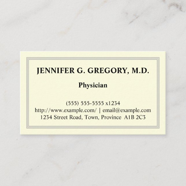 Basic Physician Business Card (Front)