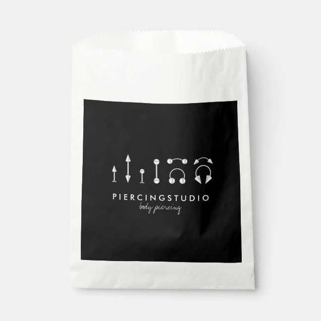 Basic Piercing Tattoo Studio Black Favor Bag