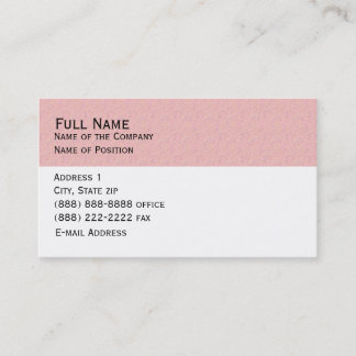 Basic Pink Business Card