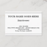 [ Thumbnail: Basic & Plain Hairdresser Business Card ]