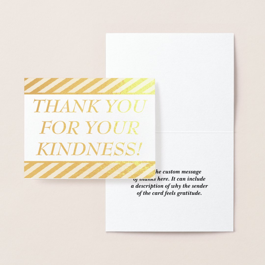 Basic, Plain "THANK YOU FOR YOUR KINDNESS!" Card | Zazzle