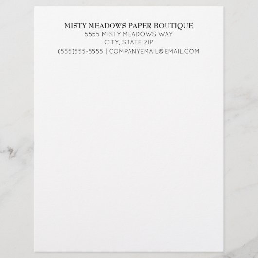 Basic Plain White Letterhead (Front)