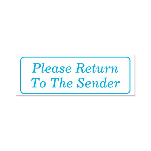 Basic Please Return To The Sender Rubber Stamp