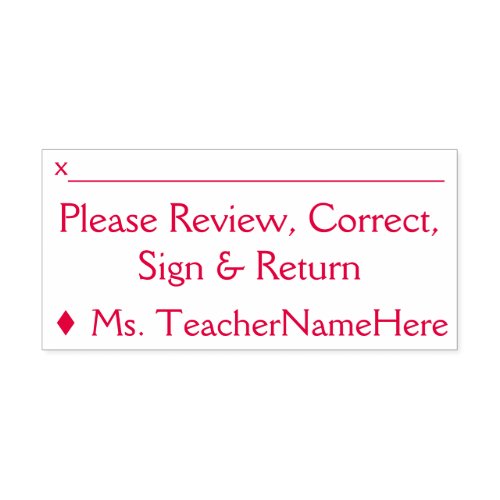 Basic Please Review Correct Sign  Return Self_inking Stamp