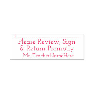 Basic "Please Review, Sign & Return Promptly" Self-inking Stamp