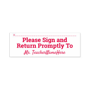Basic "Please Sign and Return Promptly To" Self-inking Stamp