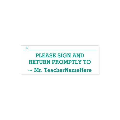 Basic PLEASE SIGN AND RETURN PROMPTLY TO Self_inking Stamp