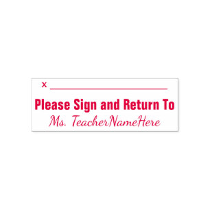 Basic "Please Sign and Return To" + Name Self-inking Stamp