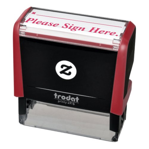 Basic Please Sign Here Rubber Stamp