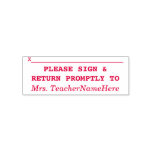 [ Thumbnail: Basic "Please Sign & Return Promptly To" Self-Inking Stamp ]