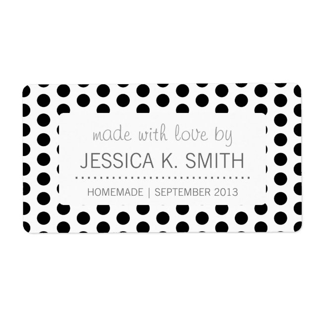 Basic Polka Dots Modern Pattern Label (Front)