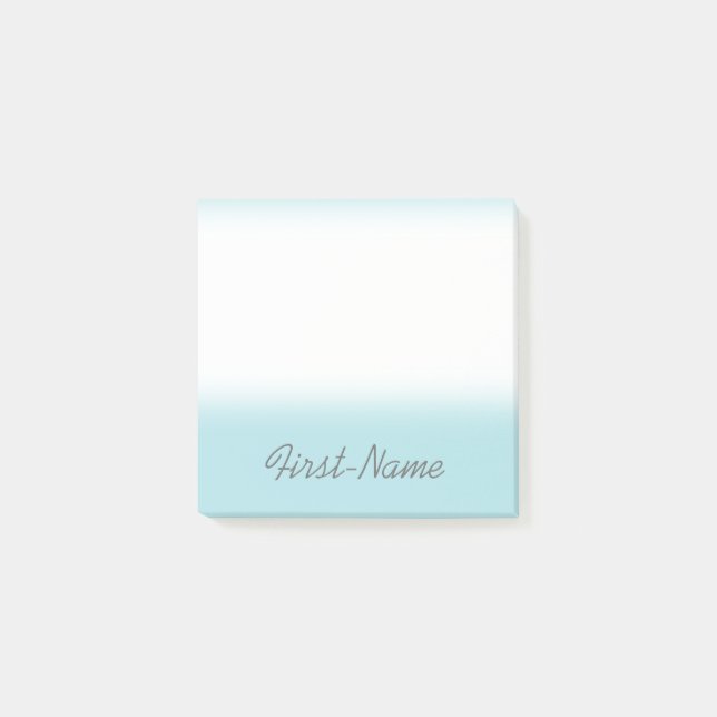 Basic Powder Blue Background w/ Dim Gray Name Post-it Notes (Front)