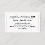 [ Thumbnail: Basic Primary Care Physician Business Card ]