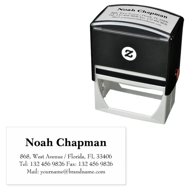 Basic Professional Name Contact Information Self-inking Stamp (In Situ)