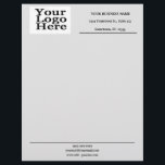 Basic Professional Sleek Grey Letterhead<br><div class="desc">Add your own logo and business information to this letterhead. Professional look with clear text and a light grey background.</div>