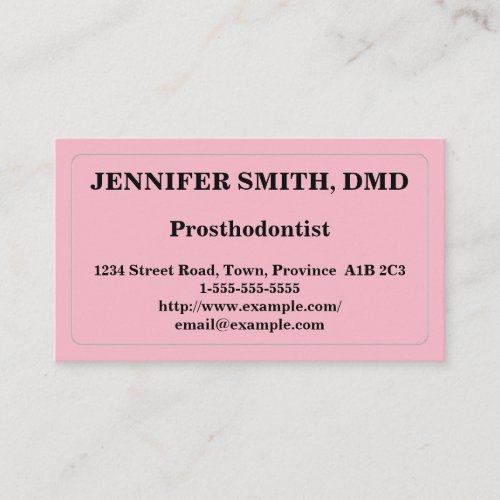 Basic Prosthodontist Business Card