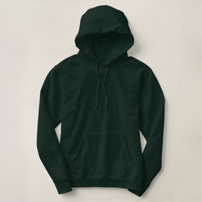 Basic Pullover Hoodie Deep Forest Green Plain (Design Front)