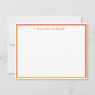 Basic Pumpkin Orange Border Personalized  Note Card