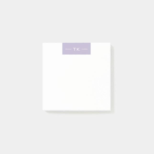 Basic Purple Monogram initials Post-it Notes (Front)