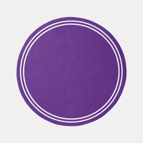 Basic Purple Solid Color Minimal White Boarder  Rug