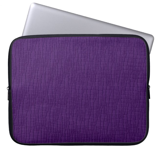 Basic Purple Wrinkle Fabric Look Laptop Sleeve (Front)