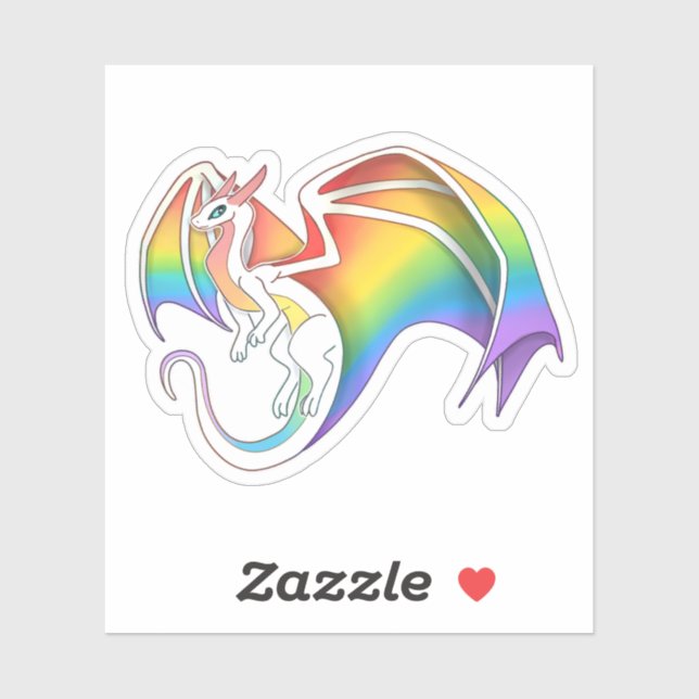 Basic Rainbow Pride Dragon Sticker (Sheet)