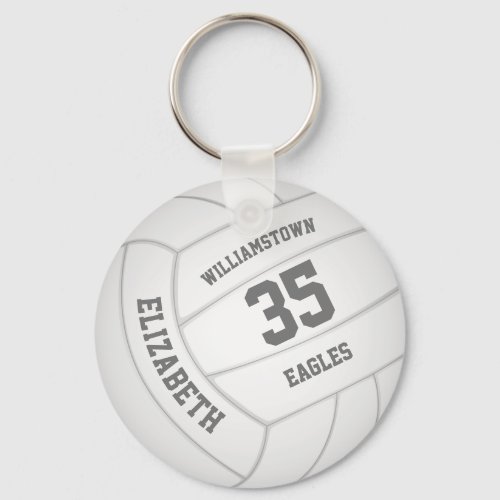 basic realistic white volleyball custom team name  keychain