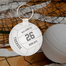 basic realistic white volleyball custom team name