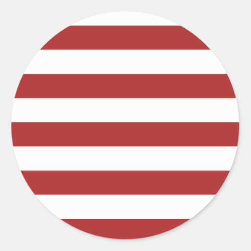 Basic Red and White Stripes Pattern Classic Round Sticker