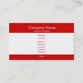 Basic Red & White Business Card