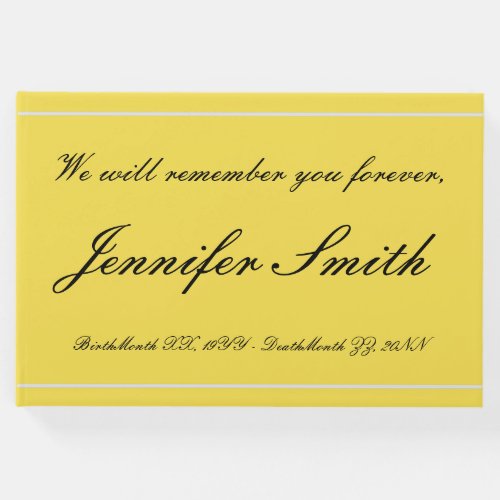 Basic Respectable Funeral Guestbook