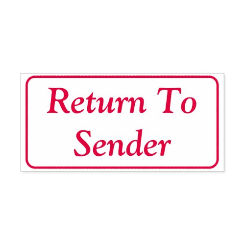 Basic Return To Sender Rubber Stamp