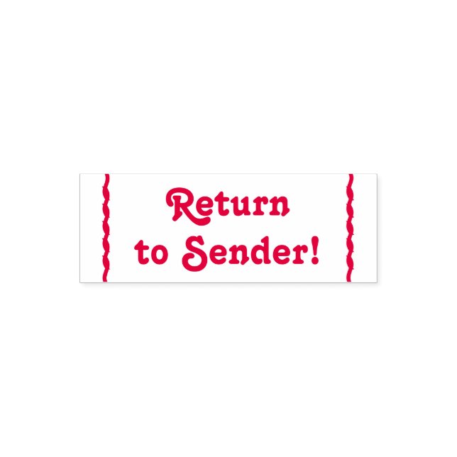 Basic "Return to Sender!" Rubber Stamp (Design)