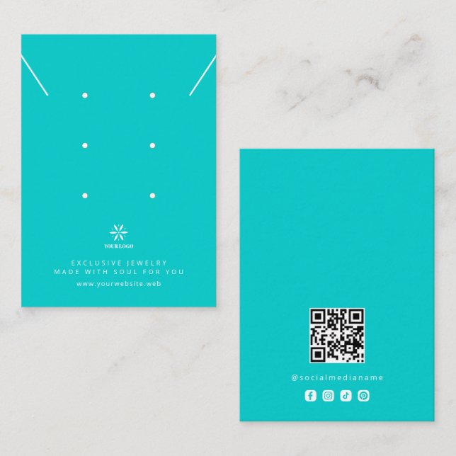 Basic Robin's Egg Blue Jewelry Display Logo TMF26 Business Card (Front/Back)