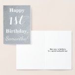 [ Thumbnail: Basic Silver Foil 1st Birthday + Custom Name Foil Card ]