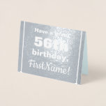 [ Thumbnail: Basic Silver Foil 56th Birthday Greeting Card ]