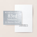 [ Thumbnail: Basic Silver Foil 83rd Birthday Greeting Card ]