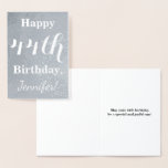 [ Thumbnail: Basic Silver Foil "Happy 44th Birthday" + Name Foil Card ]