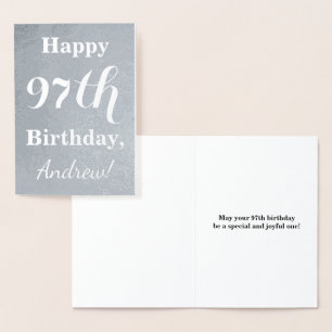 Basic Silver Foil "HAPPY 97th BIRTHDAY" + Name Card