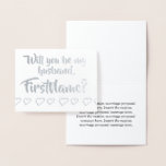 [ Thumbnail: Basic Silver Foil Marriage Proposal Card ]