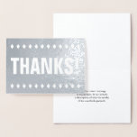 [ Thumbnail: Basic Silver Foil "Thanks!" Card ]